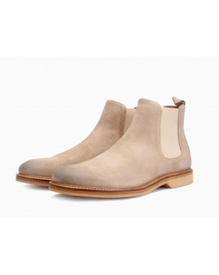 Men's autumn and winter suede leather Chelsea cowboy boots high top casual and comfortable