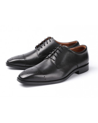 Men's Brogue Derby Square Toe Dress Groom Shoes Business Casual